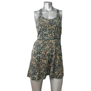 Rvca Dress Women’s Multicolor Floral Racerback Fit Flare Whimsygoth Y2K Summer